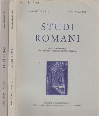 Studi Romani - Angelico da Civitavecchia - copertina