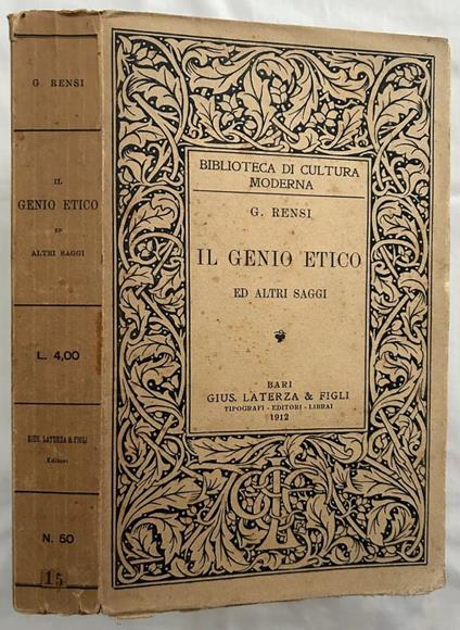 Il Genio Etico. Ed Altri Saggi - copertina