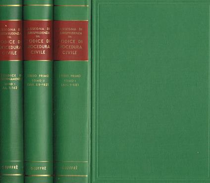 Rassegna di giurisprudenza sul codice di procedura civile vol.I/1, I/2, Appendice di aggiornamento al vol.I - copertina