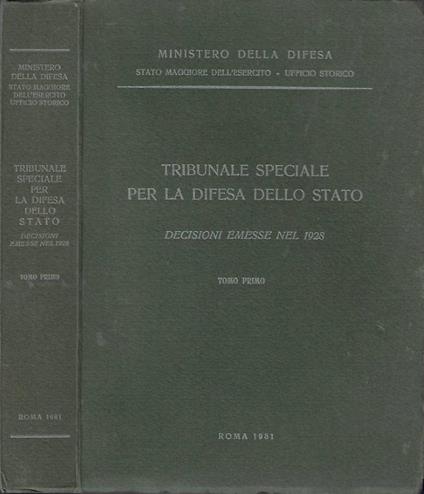 Tribunale speciale per la difesa dello stato - copertina