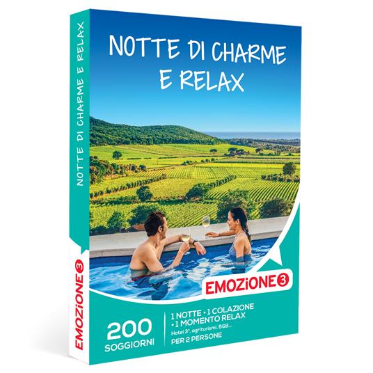 EMOZIONE3 - Notte di charme e relax - Cofanetto regalo - 1 notte con colazione e 1 momento relax per 2 persone