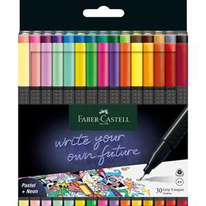 Cartoleria Astuccio in cartone con 30 Grip Finepen 0,4 mm Faber-Castell