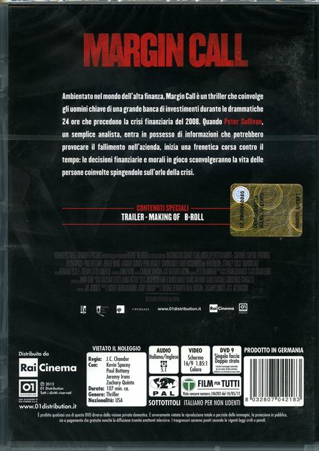 Margin Call di J. C. Chandor - DVD - 2