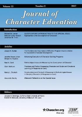 Journal of Character Education Vol 13 Issue 2 - cover