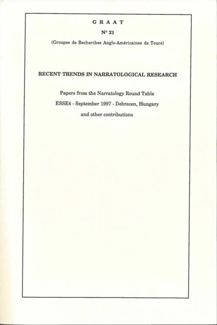 Recent Trends in Narratological Research