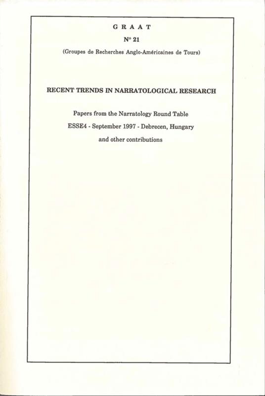 Recent Trends in Narratological Research