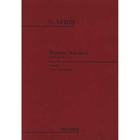  Aida: Ritorna Vincitor! - Giuseppe Verdi - Vocal and Piano -  Giuseppe Verdi - copertina