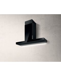 Elica PRF0146266 Haiku BL/A/120 cappa a parete da 120 cm in vetro nero versione Aspirante