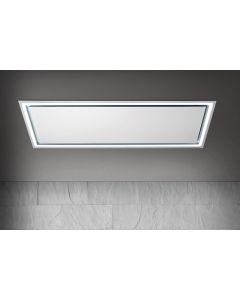 Airone Carmen - Cappa a soffitto - 90 cm - controllo con telecomando (incluso) - illuminazione led - Filtro antigrasso in alluminio anodizzato - Filtro carbone - SENZA MOTORE - vetro bianco opaco - AIP130000000000000