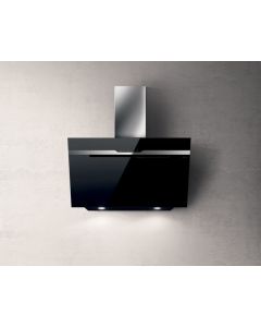 Elica PRF0147732 Majestic NO DRIP BL/A/90 cappa a parete da 90 cm in acciaio inox e vetro nero versione aspirante