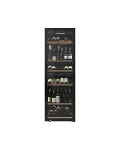 Vinum Design NVD180-160D-BFG-L - Cantina Vino da 164 bottiglie, Doppia Temperatura, Finitura Porta Nera Full Glass con Maniglia Nera Squadrata