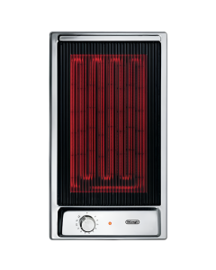 Delonghi GVI 13-2 - Piano cottura elettrico 30 cm Domino acciaio inox 1 zona bistecchiera vetroceramica