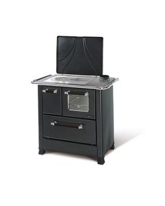 LaNordica 1014057 Romantica 4.5 - Cucina a legna economica con rivestimento in acciaio porcellanato Nero Antracite