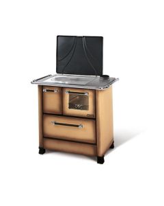 LaNordica 1014049 Romantica 4,5 Versione Sinistra - Cucina a legna economica con rivestimento in acciaio porcellanato Marrone Sfumato