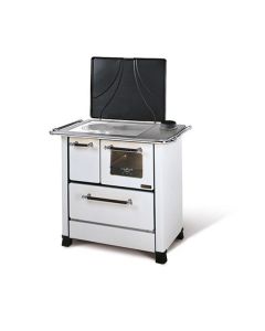 LaNordica 1014046 Romantica 4,5 Sinistra - Cucina a legna economica con rivestimento in acciaio porcellanato Bianco